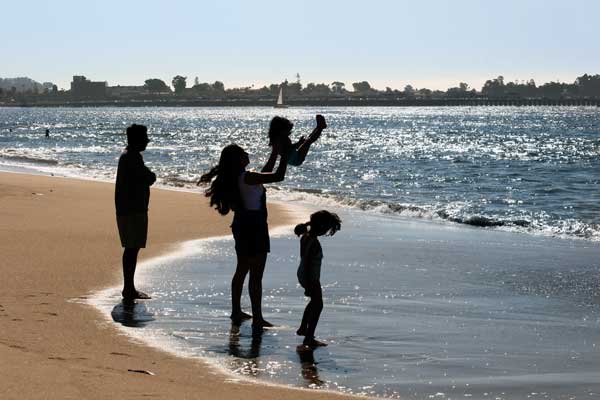 Family on the beach